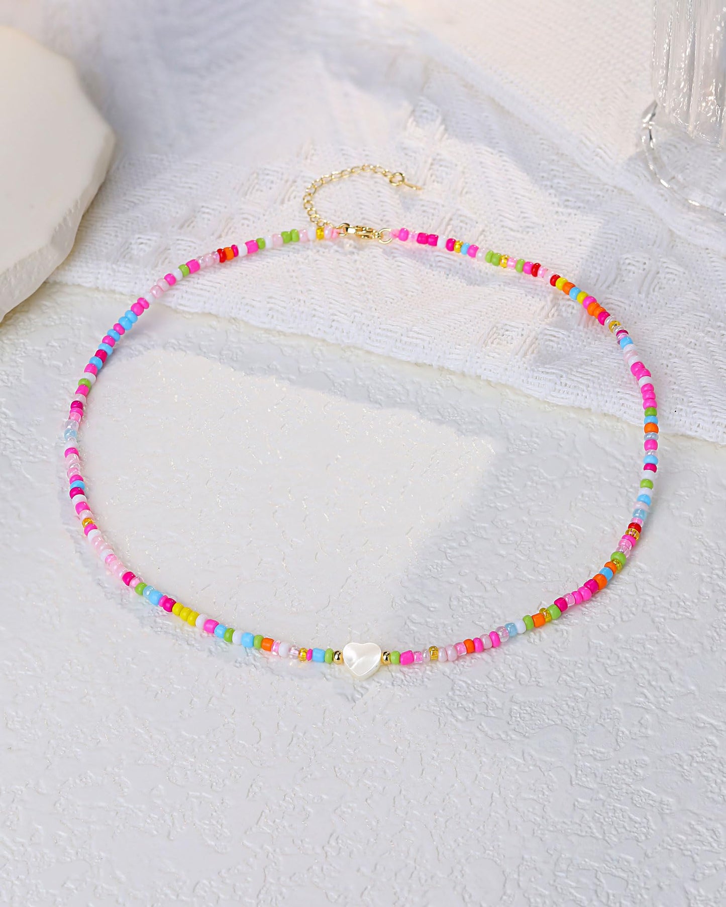 You're Braver Than You Believe - Colorful Beaded Heart Necklace Back to School Birthday Christmas Valentines Day Gifts for Teens Girls