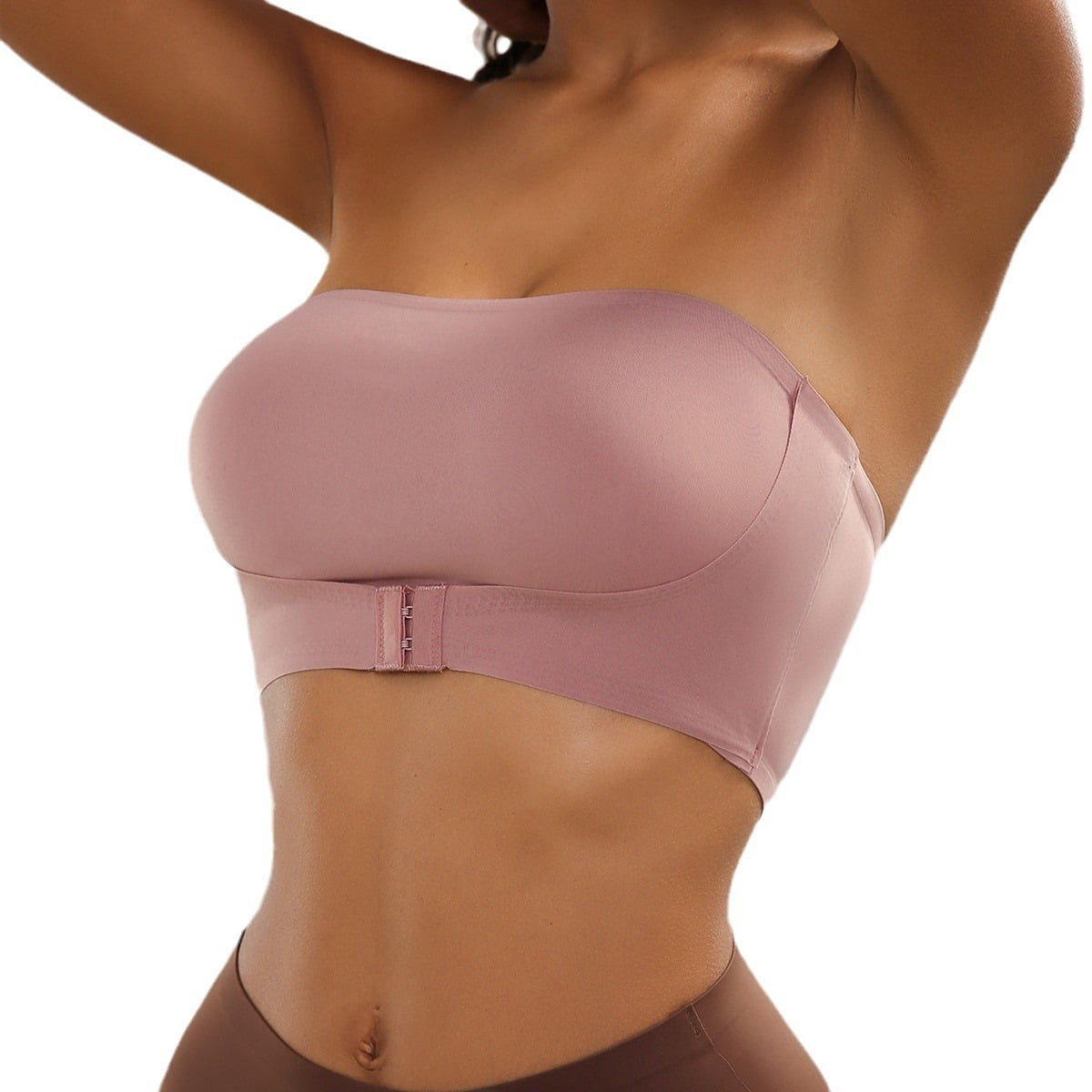 SMZ Strapless Button-down Bra Pulls Up And Wraps Up No Trace, No Wire Bra For Women