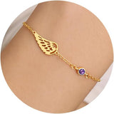 Hismart Sympathy Gifts for Loss of Loved One Memorial Bracelets for Women Gold Angel Wing Memory Bracelet Sorry for Your Loss Gifts Remembrance Bereavement Retro Grief Condolences Birthday Jewelry