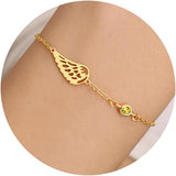 Hismart Sympathy Gifts for Loss of Loved One Memorial Bracelets for Women Gold Angel Wing Memory Bracelet Sorry for Your Loss Gifts Remembrance Bereavement Retro Grief Condolences Birthday Jewelry