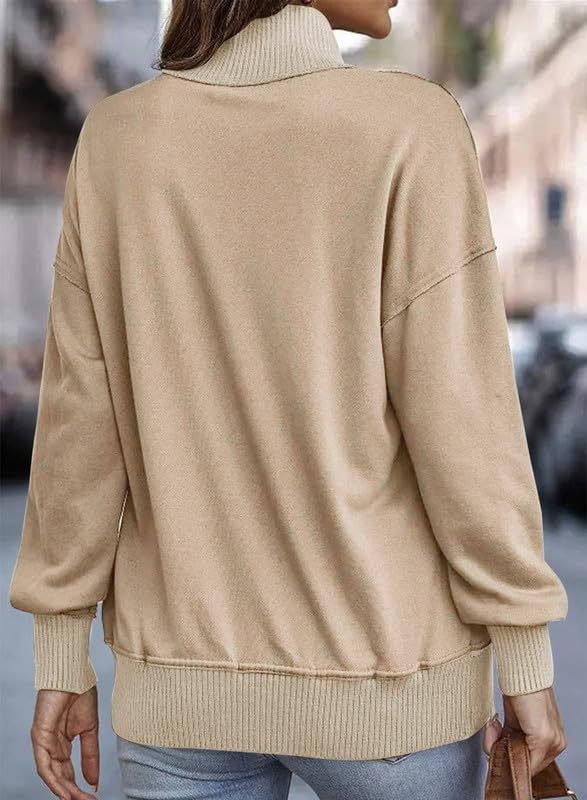 SMZ Womens Sweatshirt Casual Long Sleeve Lightweight Sweatshirts Button Loose Pullover Tops