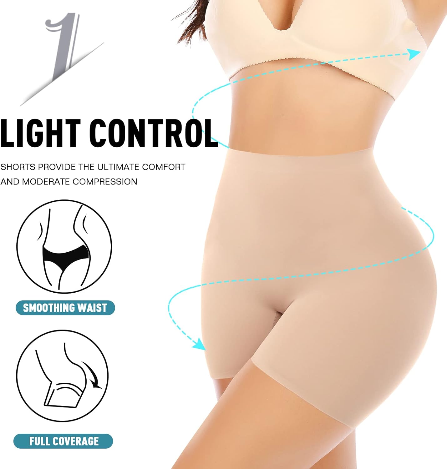 SMZ Shaping Boyshorts Panties for Women Slip Shorts Under Dress Shapewear Shorts Tummy Control Underwear