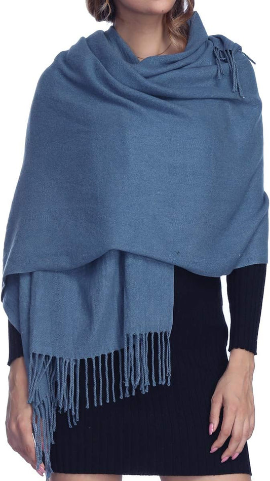 Womens Thick Soft Pashmina Shawl Wrap Scarf Warm Solid Color Stole