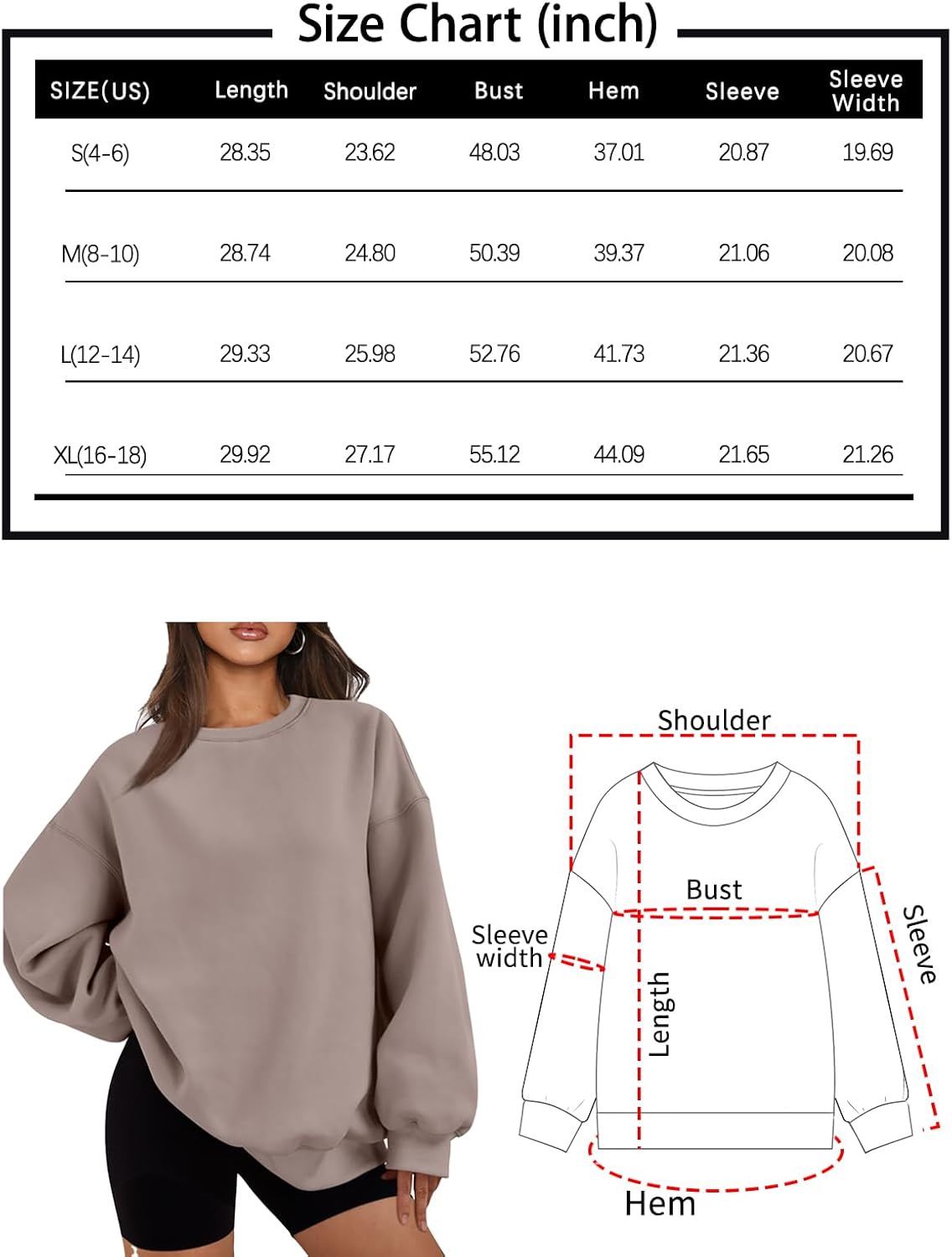 SMZ Womens Oversized Sweatshirts Hoodies Fleece Crewneck Sweaters Casual Tops Comfy Fall Fashion Outfits Winter Clothes 2024
