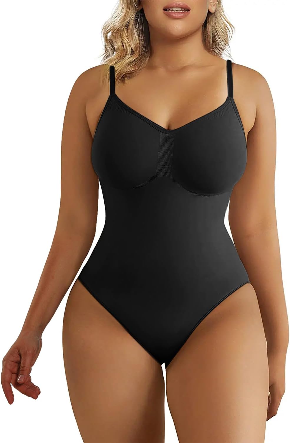 SMZ Women's Shapewear Bodysuit Tummy Control Body Shaper Seamless Sculpting Snatched Waist Body Suit