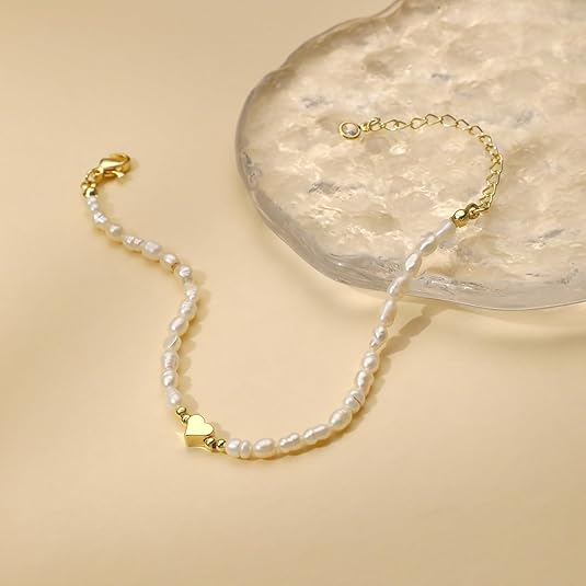 Bracelets for Women,14K Gold Plated Bracelets for Women Evil Eye Diamond Cuban Link Heart Pearl Bracelets Everyday Jewelry Gift