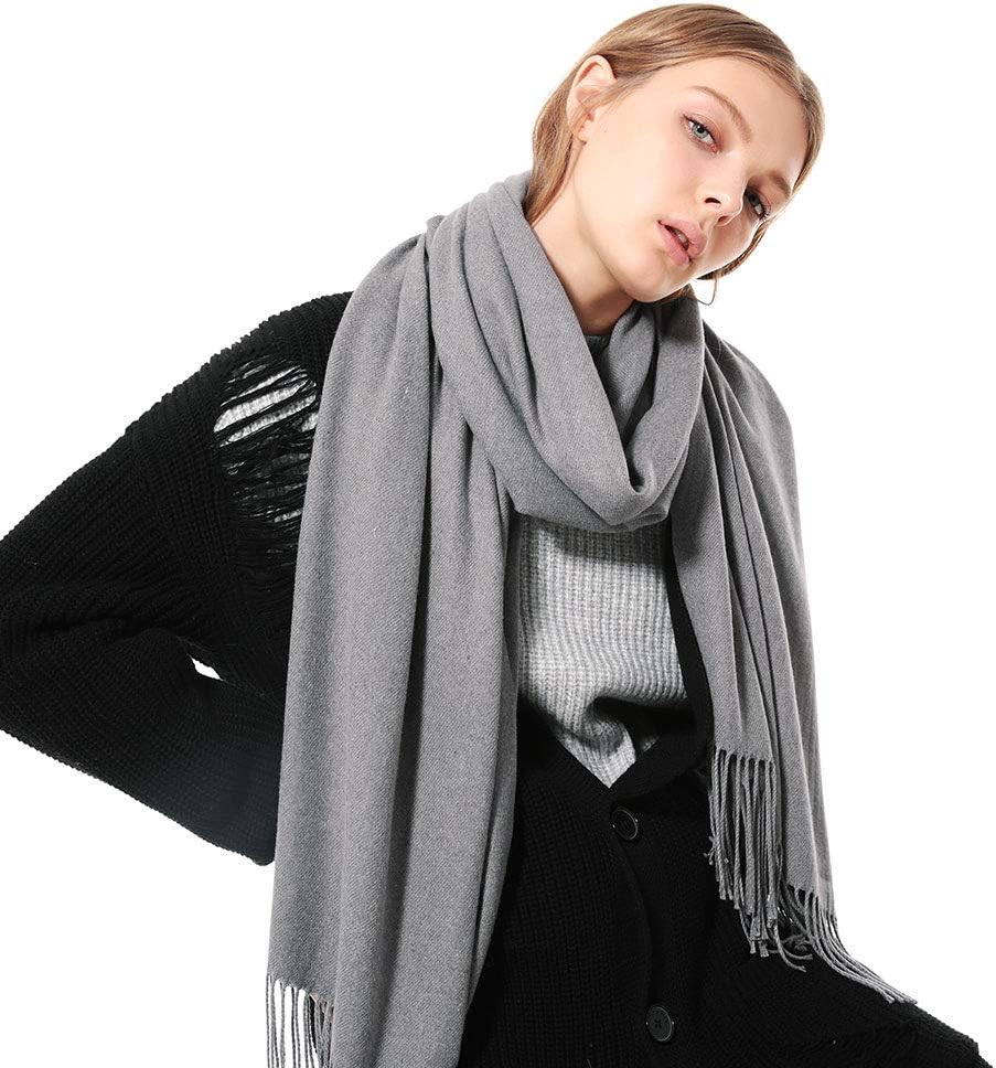Womens Thick Soft Pashmina Shawl Wrap Scarf Warm Solid Color Stole