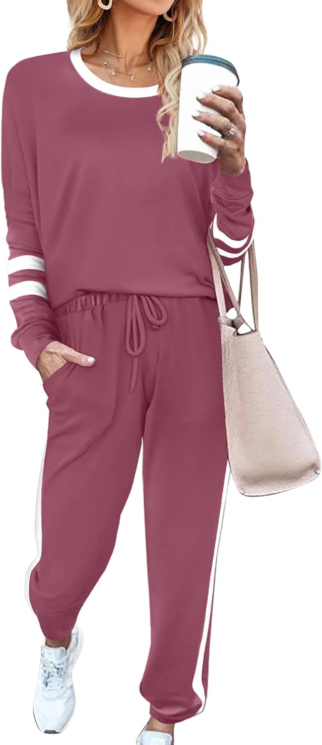 Sweatsuit for Women 2 Piece Outfits for Womens Crewneck Sweatshirts Pullover