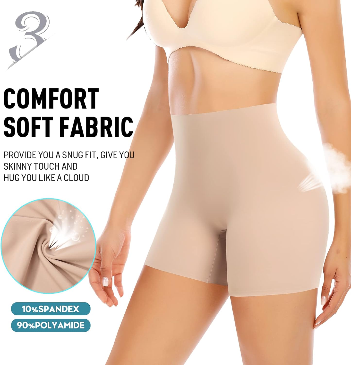 SMZ Shaping Boyshorts Panties for Women Slip Shorts Under Dress Shapewear Shorts Tummy Control Underwear
