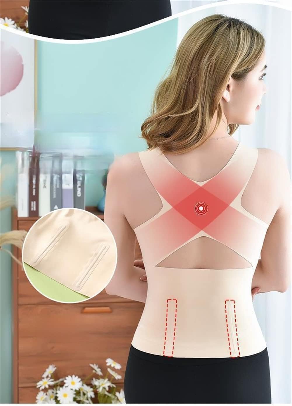 3-in-1 Waist Buttoned Bra Shapewear, Black/Beige Waist Trainer Vest For Women Underbust Corset Shaper