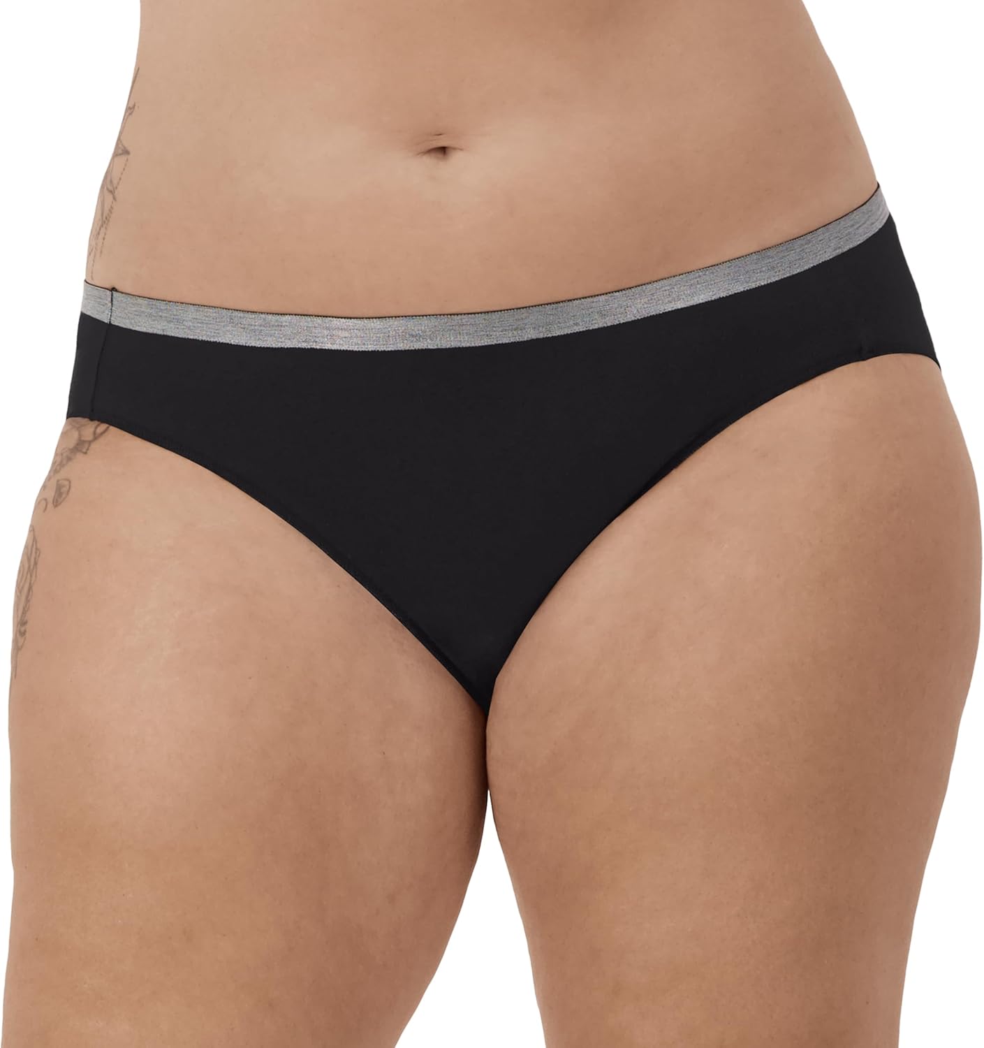 SMZ Women's Just My Size Brief Underwear, Cotton Stretch Brief Panties, Plus Sizes, 5-Pack