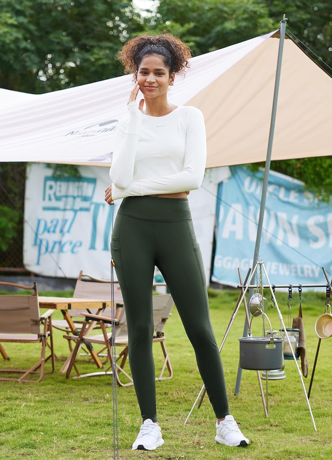 SMZ Women's Fleece Lined Leggings Water Resistant Thermal Winter Warm Tights High Waisted with Pockets Running Gear