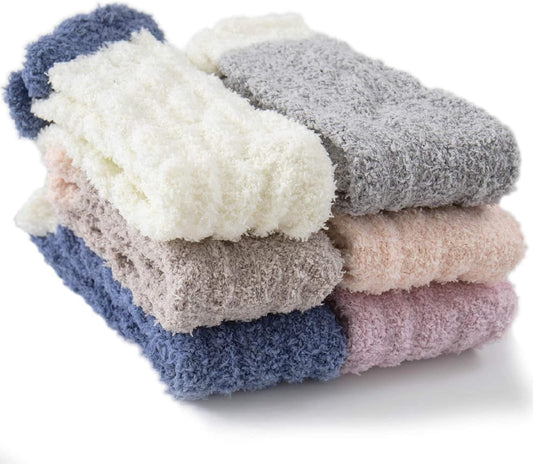 SMZ Fuzzy Socks Soft Cozy Fluffy Slipper Winter Warm Plush Socks Christmas Stocking Stuffers Gifts for Women