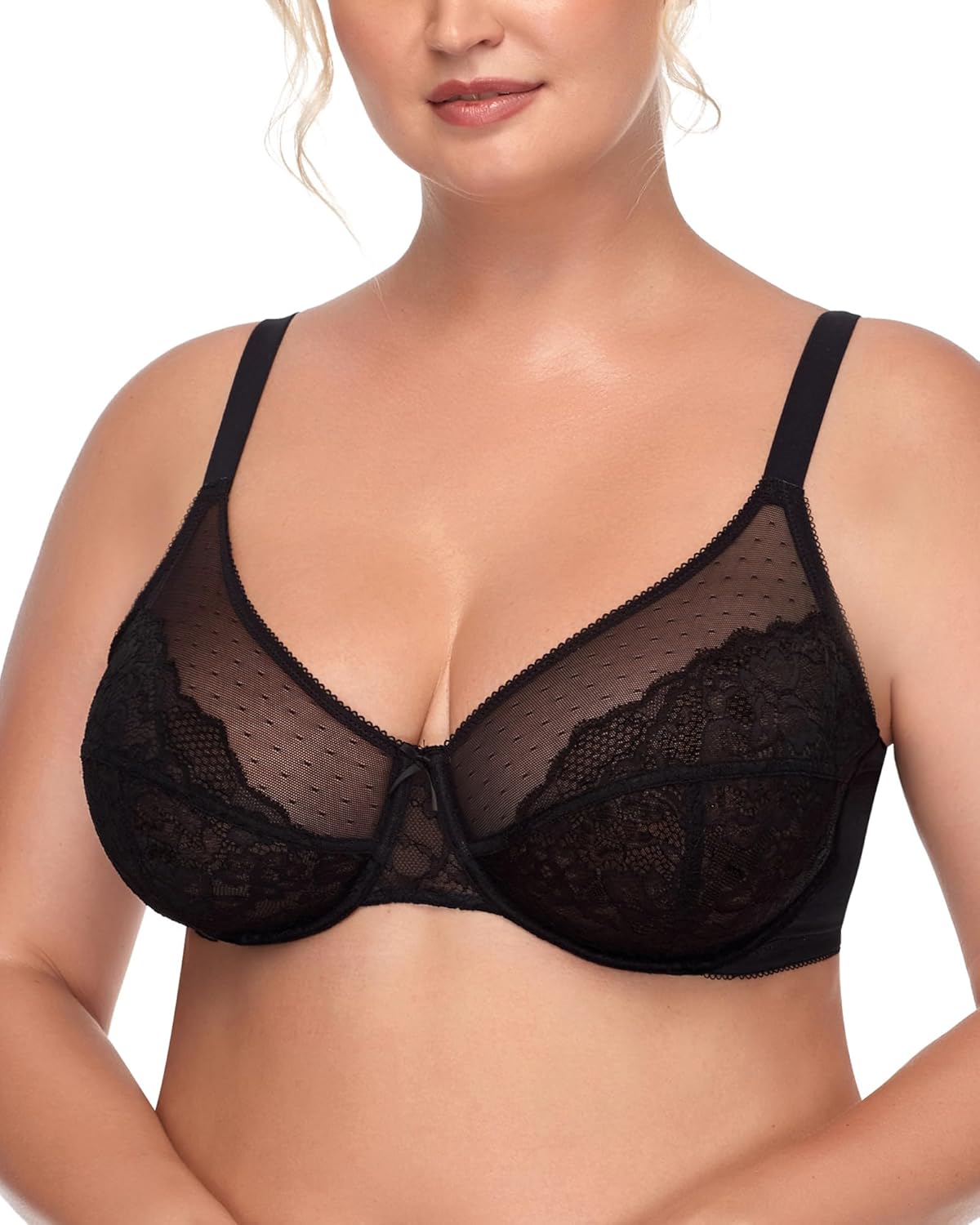SMZ Minimizer Bras for Women Full Coverage Underwire Bras Plus Size Lifting Lace Bra for Heavy Breast