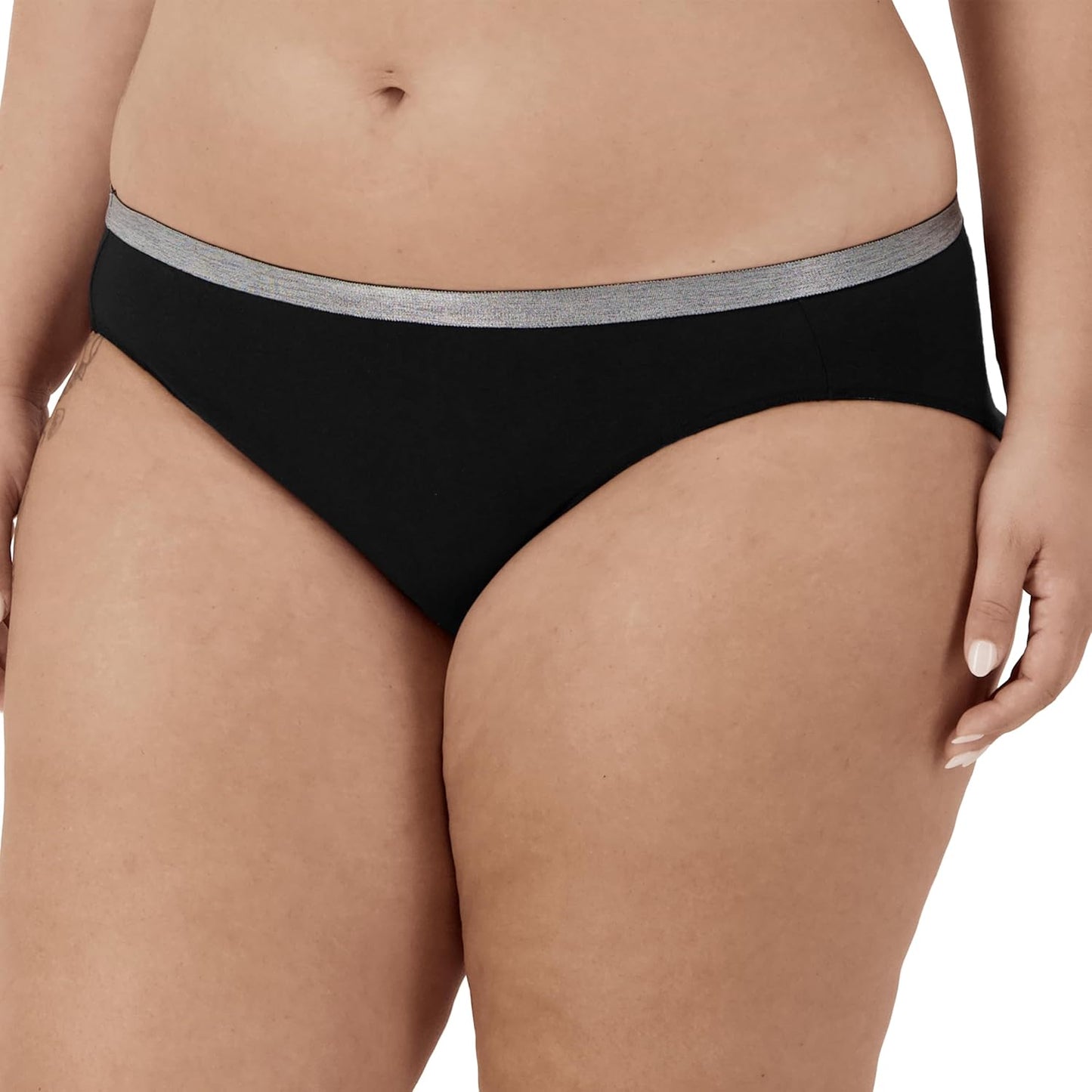 SMZ Women's Just My Size Brief Underwear, Cotton Stretch Brief Panties, Plus Sizes, 5-Pack