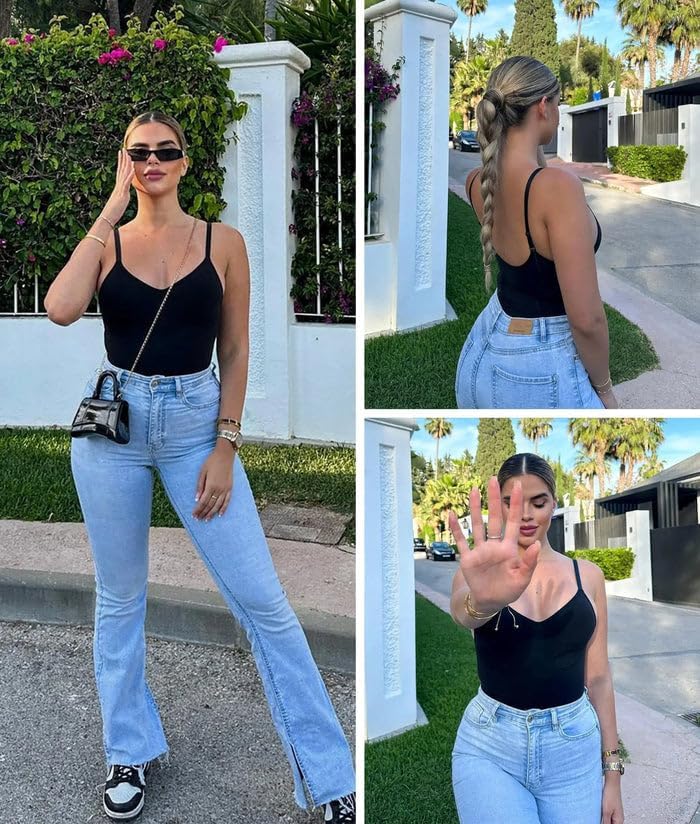 SMZ Women's Shapewear Bodysuit Tummy Control Body Shaper Seamless Sculpting Snatched Waist Body Suit