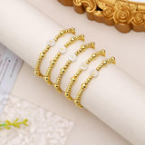 Hismart Gold Beaded Bracelets for Women Teen Girl Gifts 14K Gold Plated Initial Bracelet Letter A-Z Bead Gold Ball Bracelet Mothers Day Birthday Gifts Anniversary Friendship Jewelry Gift for Her