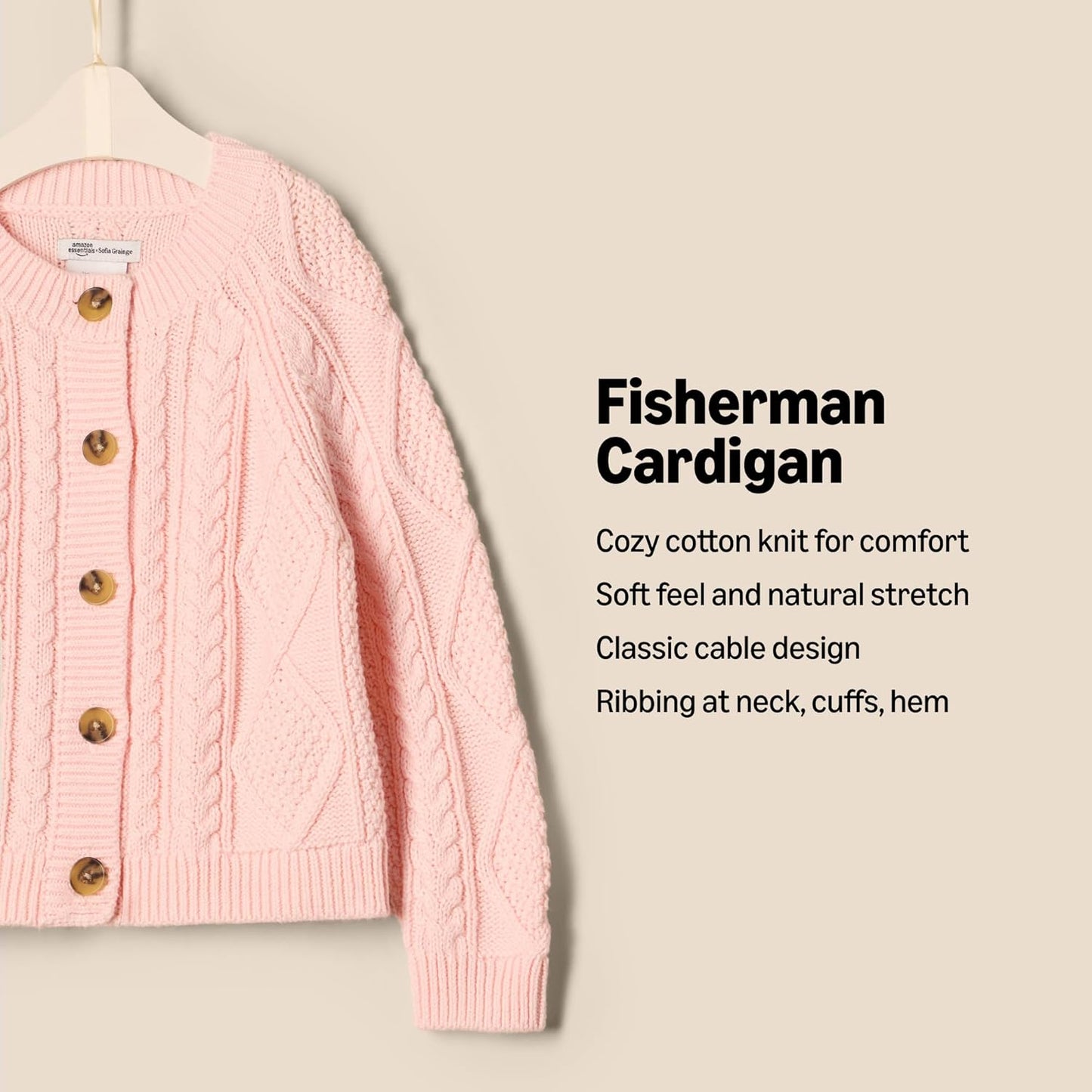 Unisex Toddlers and Babies' Fisherman Cardigan Sweater