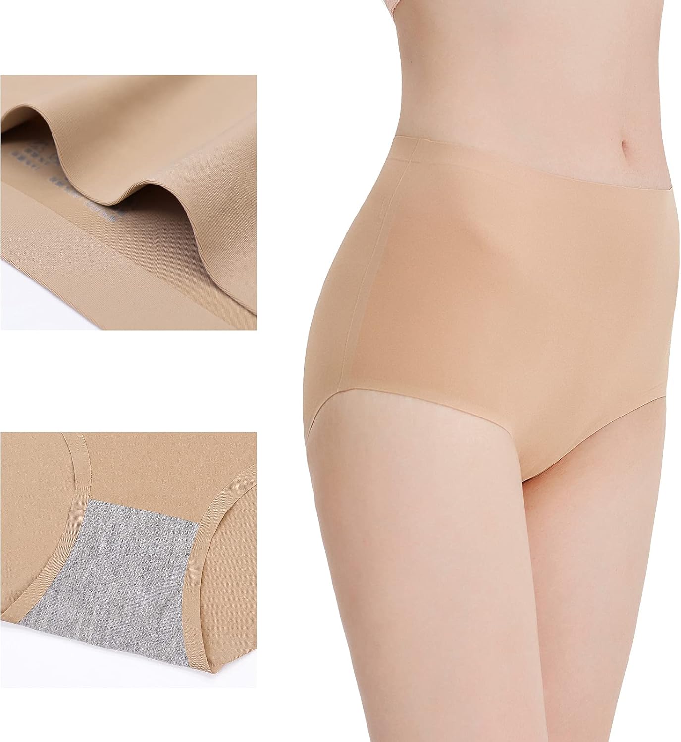 High Waist Briefs Underwear for Women Seamless Panties Multi Pack