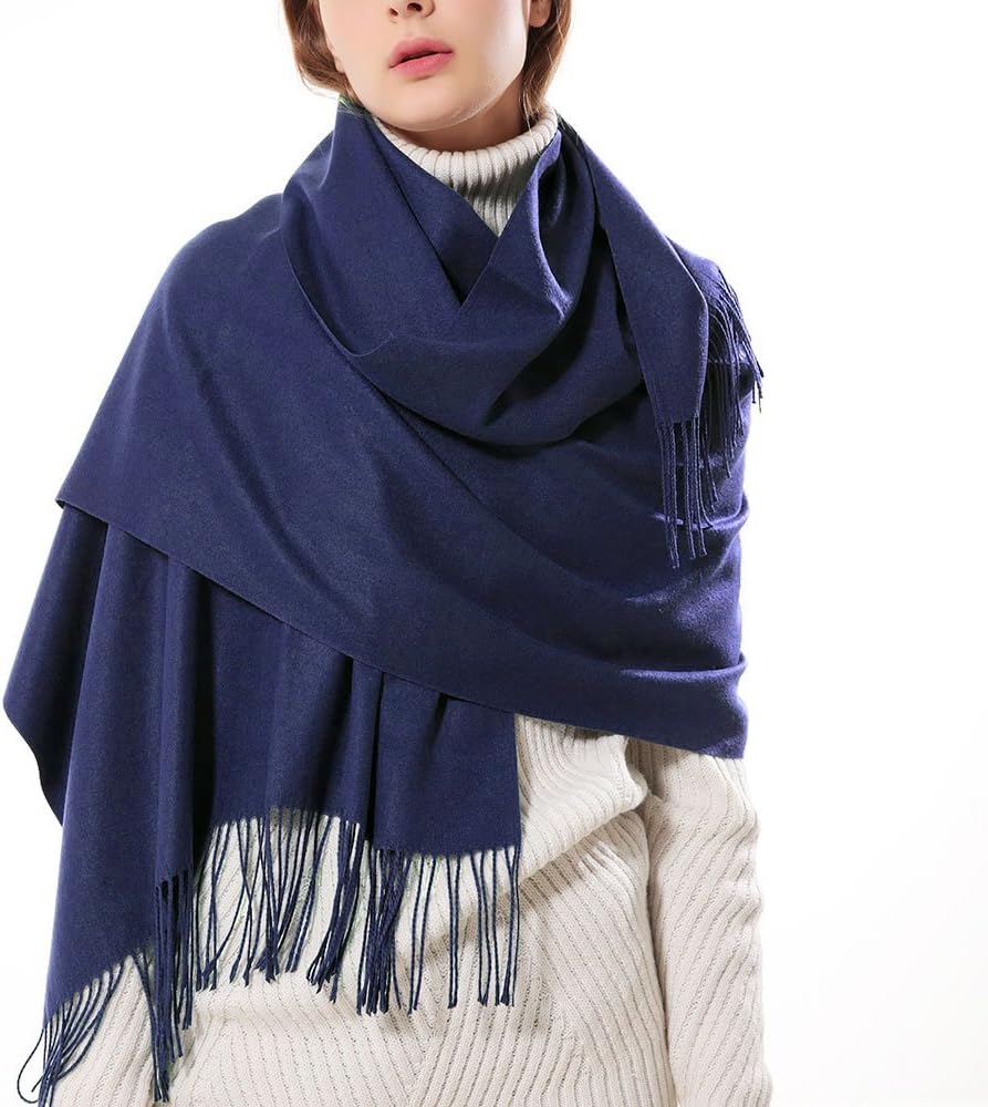 Womens Thick Soft Pashmina Shawl Wrap Scarf Warm Solid Color Stole