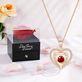 Hismart Mothers Day Gifts from Daughter Preserved Red Rose I Love You Promise Heart Pendant Necklace for Mom Wife Girlfriend Daughter Christmas Mother’s Day Anniversary Birthday Jewelry Gifts