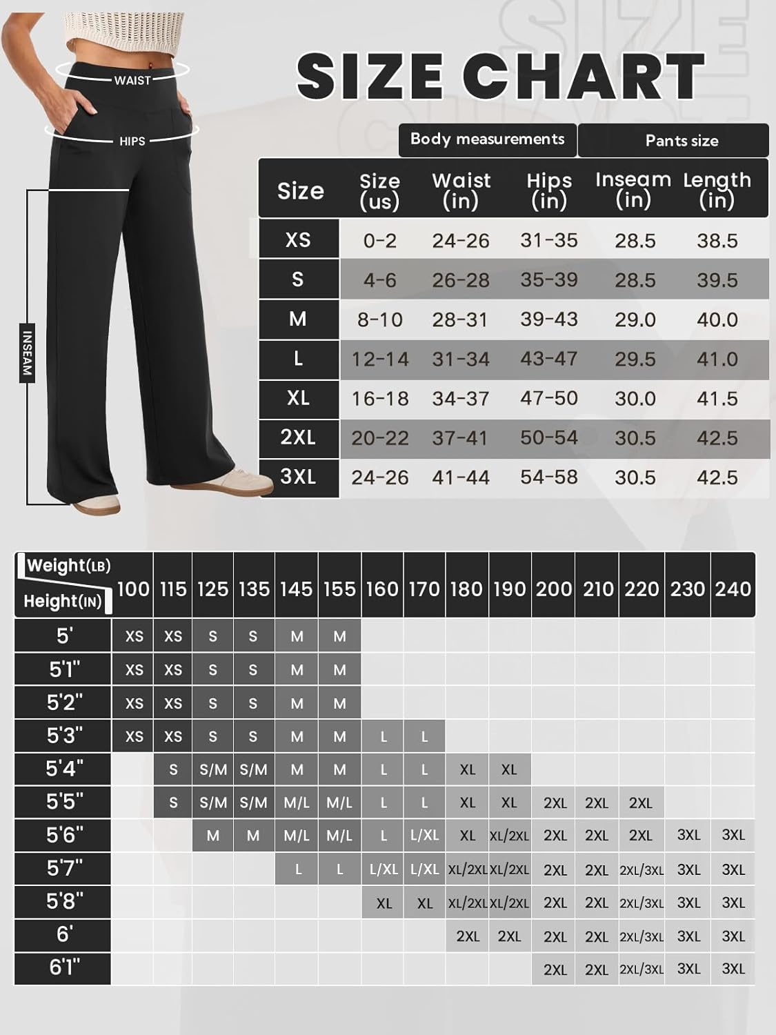 Woman High Waist Yoga Pants with Pockets Loose Stretch Dress Work Sweatpants Casual Lounge