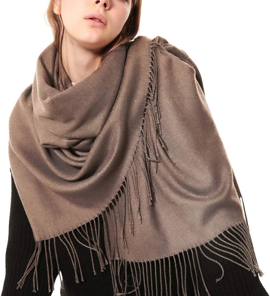 Womens Thick Soft Pashmina Shawl Wrap Scarf Warm Solid Color Stole
