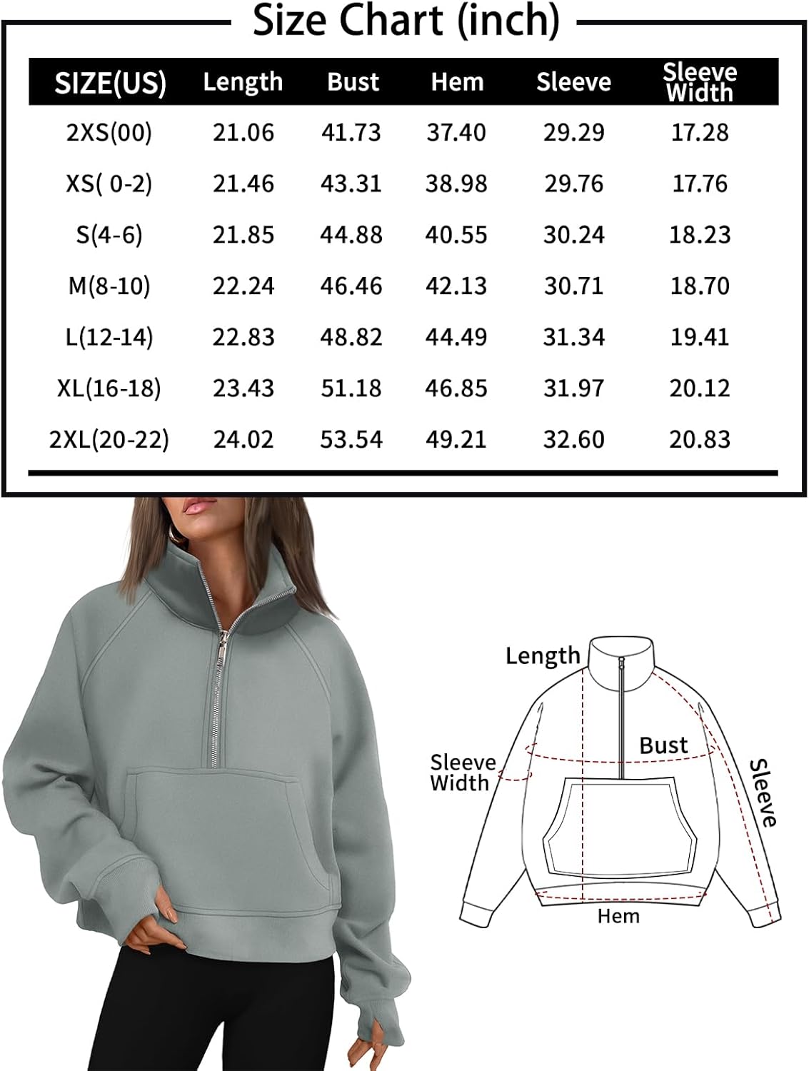 SMZ Womens Sweatshirts Half Zip Cropped Pullover Fleece Quarter Zipper Hoodies 2024 Fall Fashion Outfits Clothes