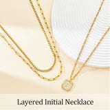 Hismart Gold Layered Initial Necklaces for Women Letter A-Z Pendant with Cubic Zirconia Layering Letter Necklace Curb Cuban Paperclip Figaro Chain Choker Necklace for Teen Girls Jewelry Gifts