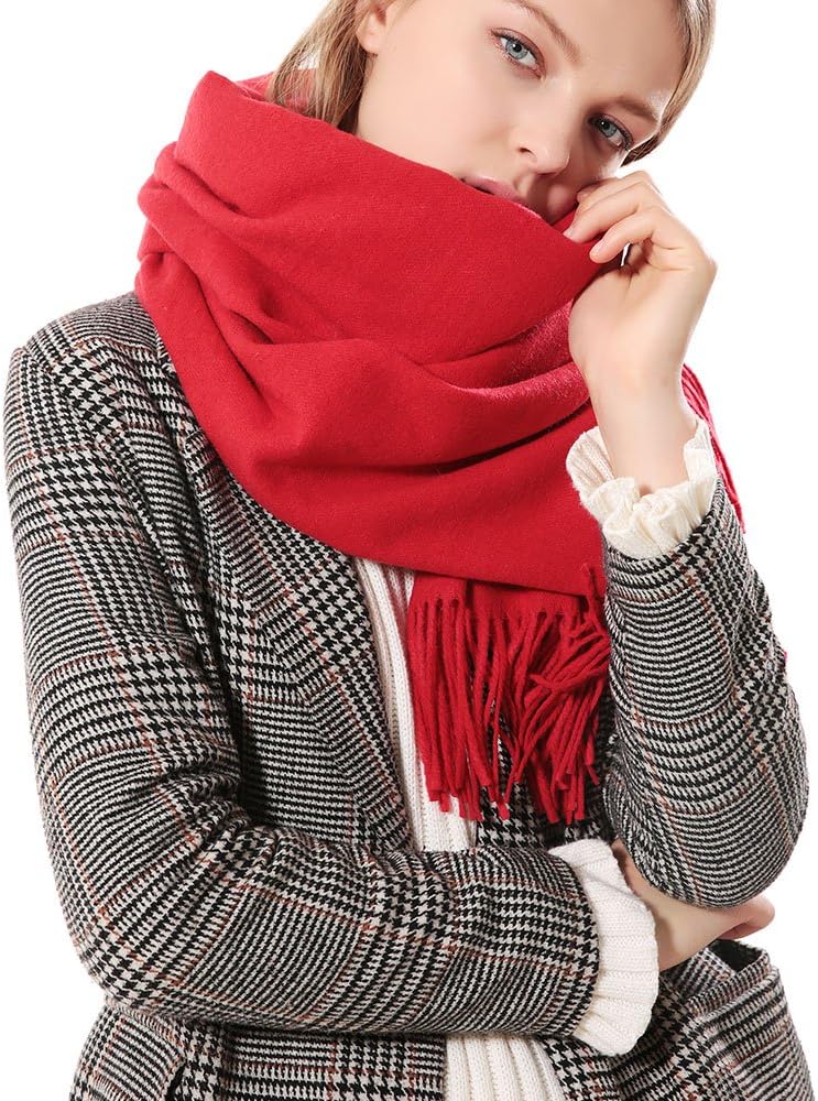 Womens Thick Soft Pashmina Shawl Wrap Scarf Warm Solid Color Stole