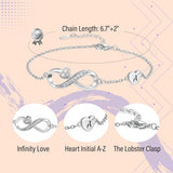 Initial Bracelet for Women Teen Girls Valentines Day Gifts for Her Wife Girlfriend Infinity Bracelet Letter A-Z Heart Bracelets Birthday Anniversary I Love You Graduation Gifts for Her Girlfriend Christmas Jewelry