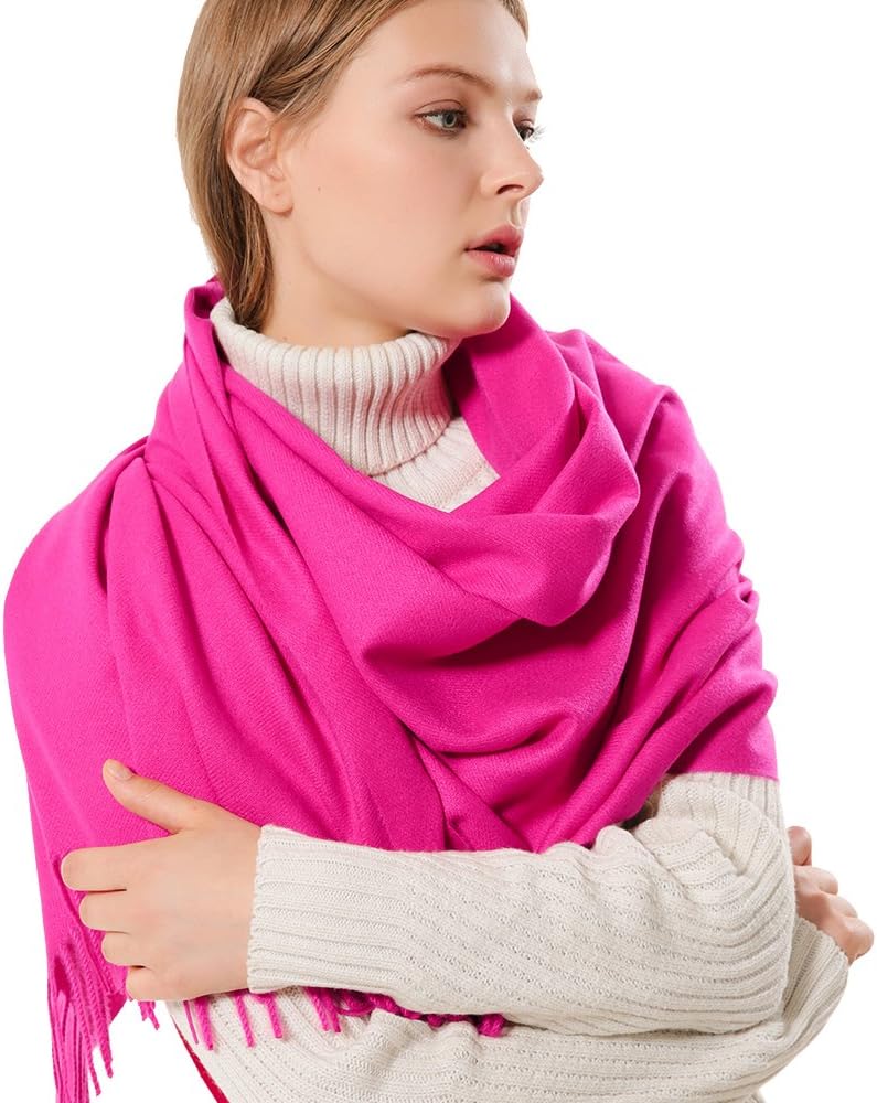 Womens Thick Soft Pashmina Shawl Wrap Scarf Warm Solid Color Stole