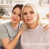 Hismart Mom Gift for Mothers Day Love Heart Necklaces for Women Bonus Mom Stepmom Gifts Mother Daughter Necklace Gifts for Mom from Daughter Son