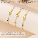 Hismart Sympathy Gifts for Loss of Loved One Memorial Bracelets for Women Gold Angel Wing Memory Bracelet Sorry for Your Loss Gifts Remembrance Bereavement Retro Grief Condolences Birthday Jewelry