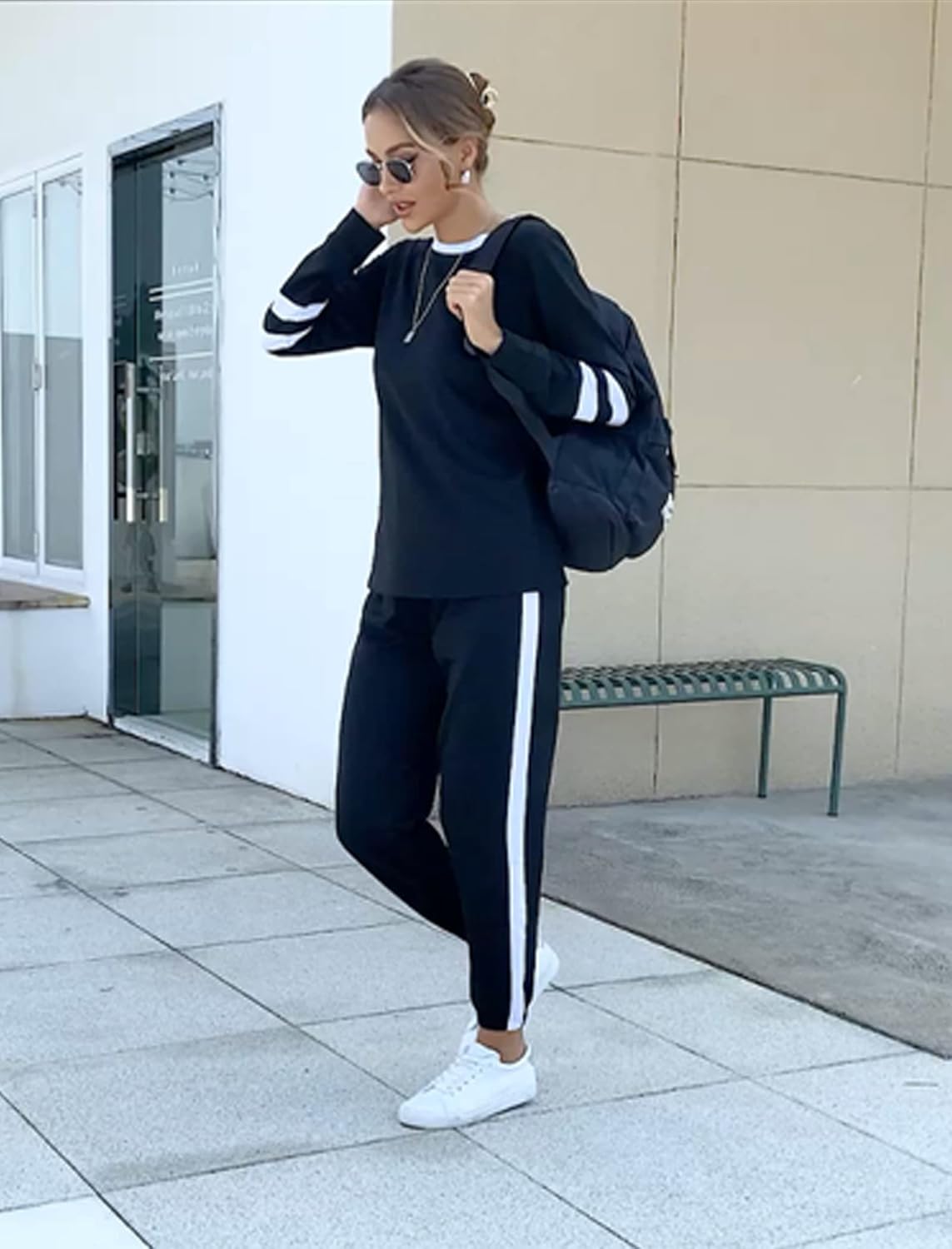 Sweatsuit for Women 2 Piece Outfits for Womens Crewneck Sweatshirts Pullover