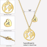 Hismart Graduation Gifts for Her 2023 Globe World Map Necklace College Graduation Gifts Gold Initial Necklaces for Girls Graduation Necklace with A-Z Letter Pendant Jewelry Gift