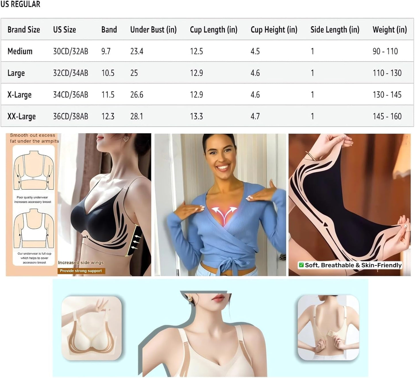 SMZ Seamless Bra Caralush Wmstylist Lushfitting Wireless Bra No Underwire Full Coverage Support Anti Sagging Bra