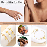 Hismart Cross Bracelet for Women, Christian Gifts for Women Dainty Gold Initial Bracelets for Teen Girls Easter Basket Stuffers for Teens Religious Baptism Religious Confirmation Communion Faith Jewelry