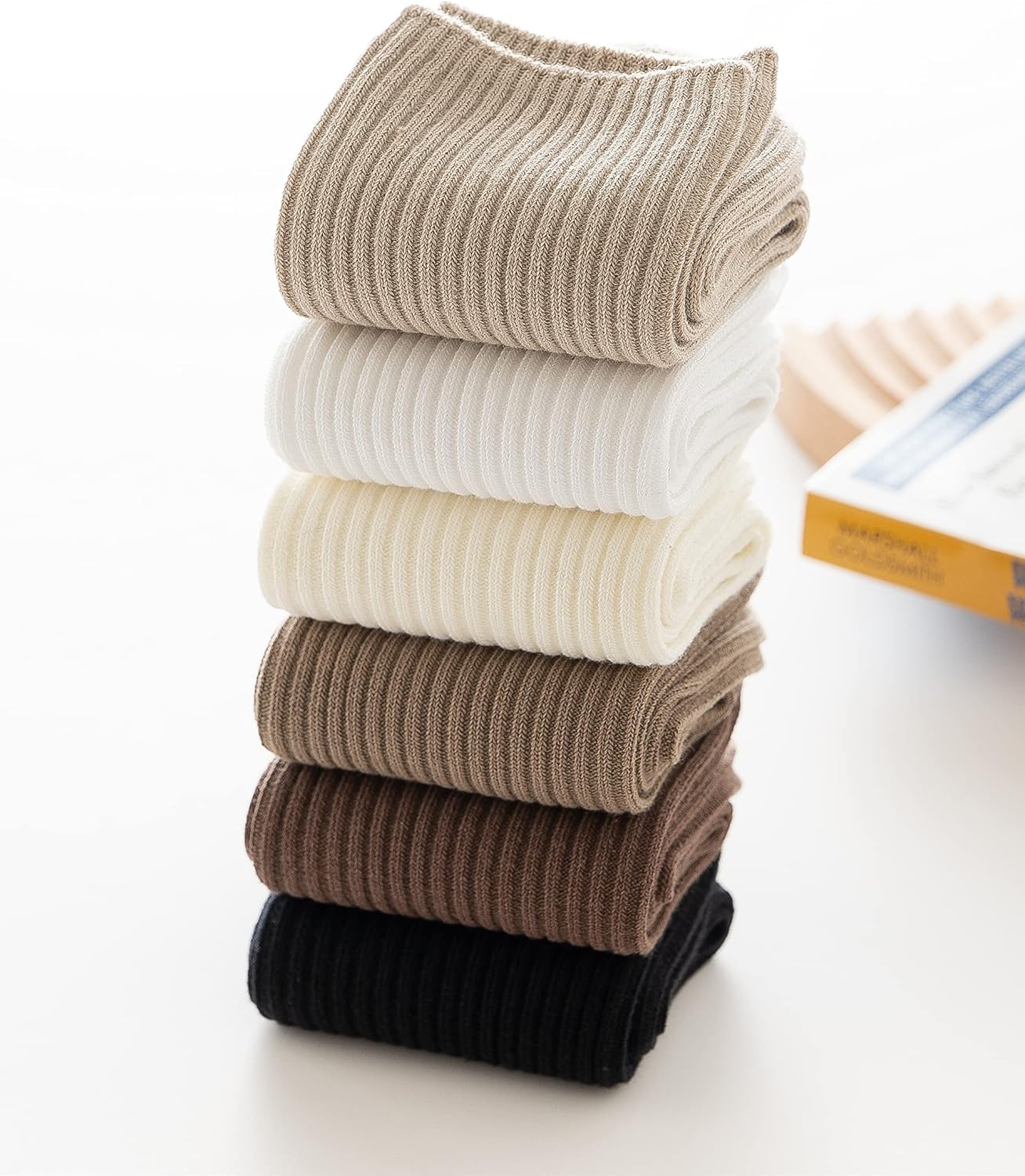 SMZ Womens Cute Crew Socks Casual Athletic Aesthetic Socks Neutral Cotton Socks for Women Granola Girls Clothes