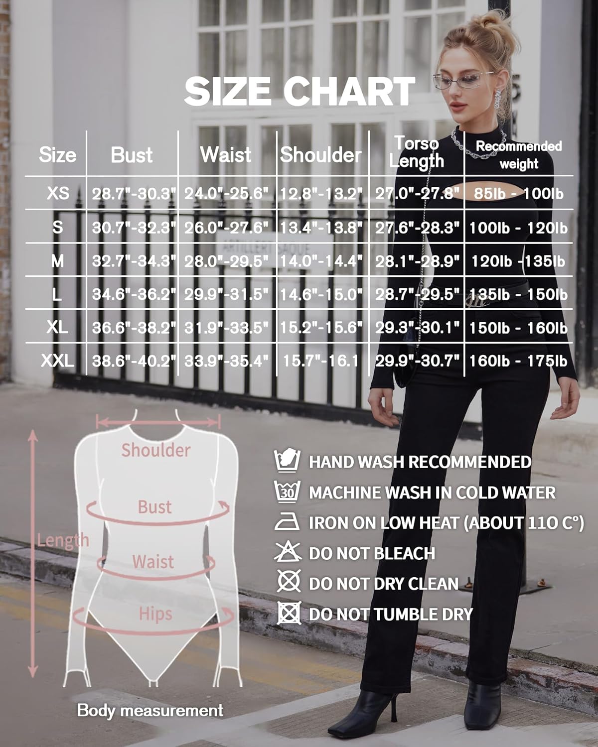 SMZ Mock Neck Cutout Front Top Long Sleeve Bodysuits for Women