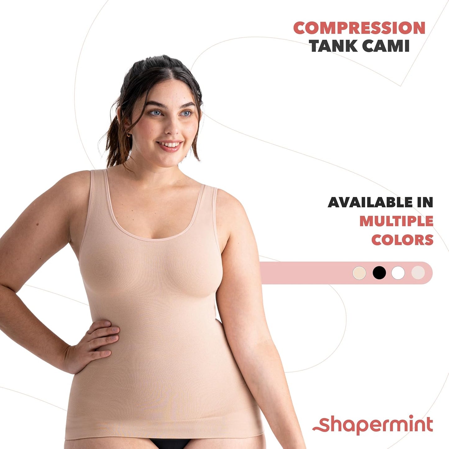 SMZ Compression Tank Cami - Tummy and Waist Control Body Shapewear Camisole for Women