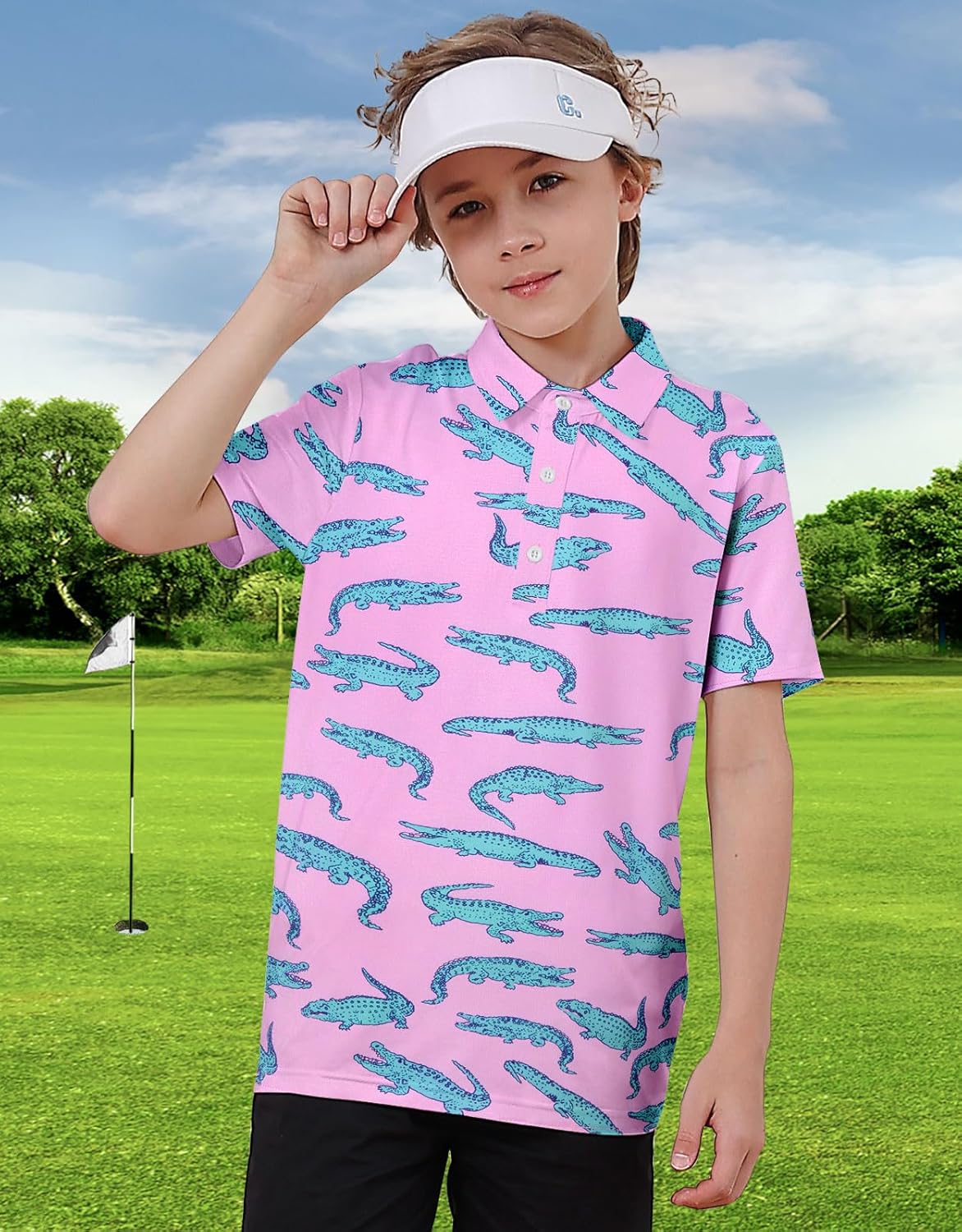 Boy's Polo Shirt Short Sleeve Golf Shirts for School Uniform Active 5-14 Years