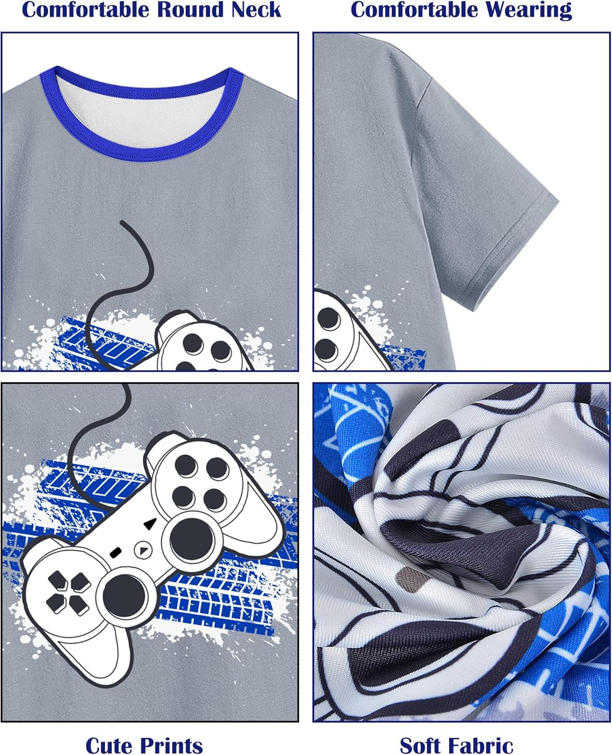 Boys Pajamas Big Boys Summer Short Sleeve PJ Set Kid Sleepwear Boys Pajamas Size 8-14