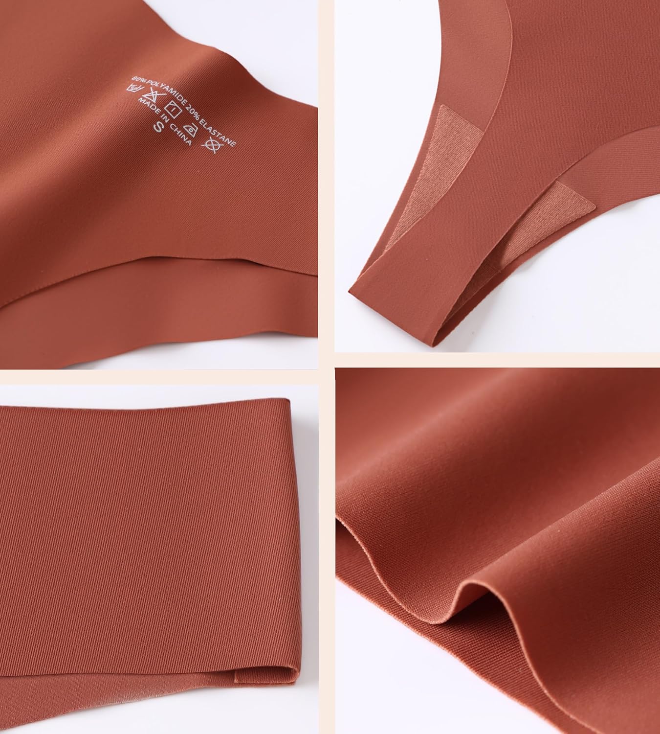 SMZ Seamless Thongs For Women V-waisted No Show Thong Seamless Panties Breathable Comfortable Underwear Womens 6-Pack