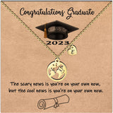 Hismart Graduation Gifts for Her 2023 Globe World Map Necklace College Graduation Gifts Gold Initial Necklaces for Girls Graduation Necklace with A-Z Letter Pendant Jewelry Gift