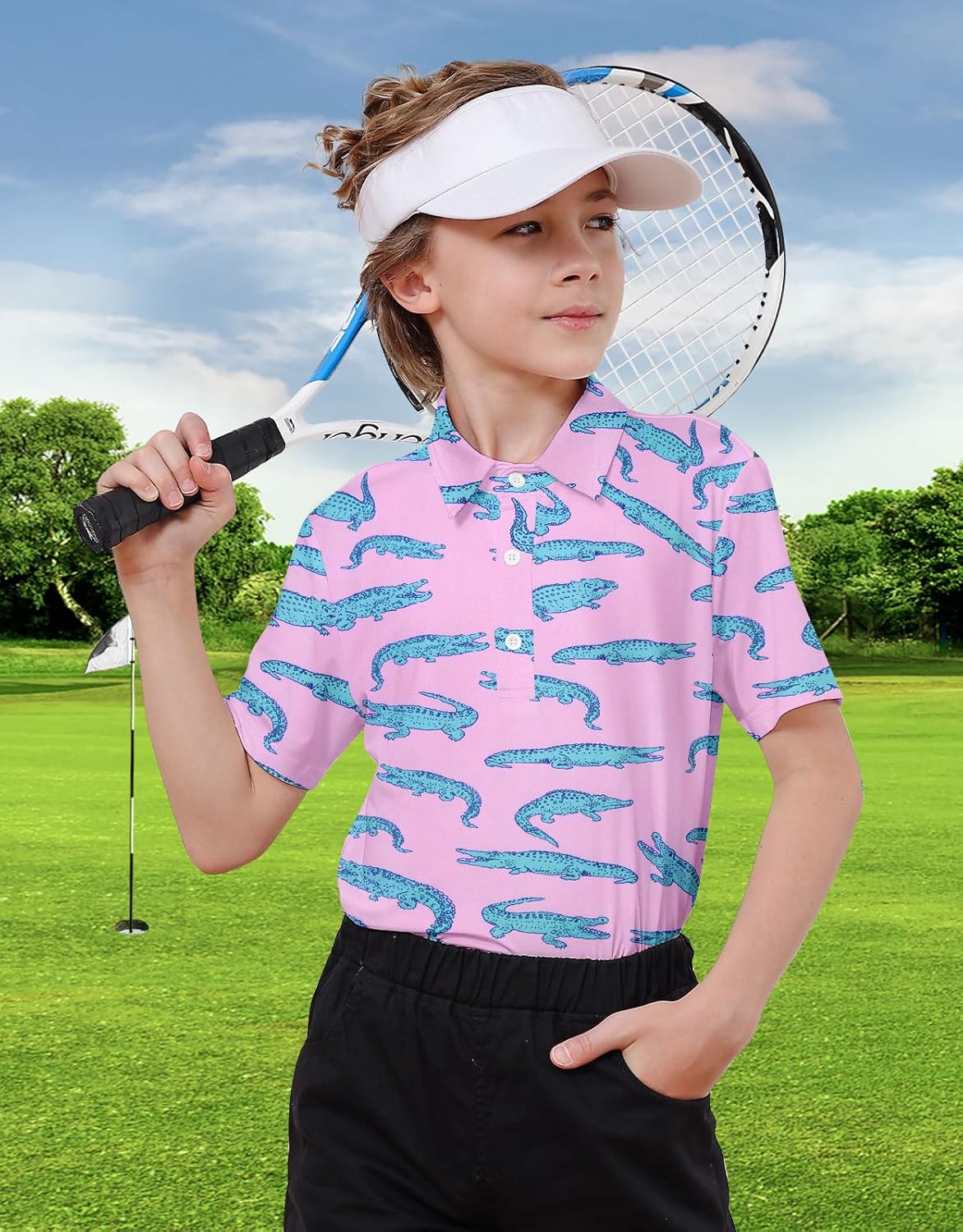 Boy's Polo Shirt Short Sleeve Golf Shirts for School Uniform Active 5-14 Years