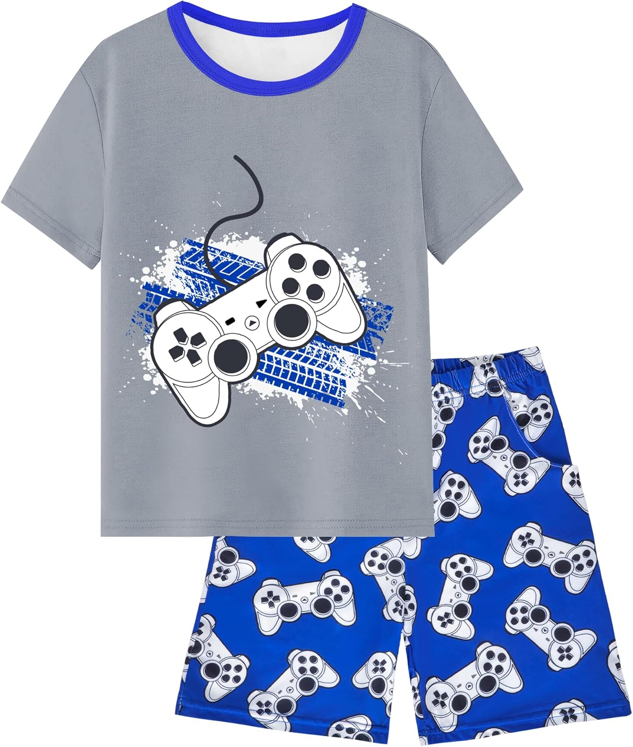 Boys Pajamas Big Boys Summer Short Sleeve PJ Set Kid Sleepwear Boys Pajamas Size 8-14