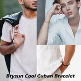 Btysun Cuban Link Bracelets for Men 21st Birthday Gifts for Him Dad Husband Hip Hop Chain Mens Jewelry