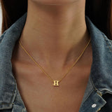 Hismart Initial Necklaces for Women Teen Girl Gifts 14k Gold Necklace Letter A-Z Dainty Choker Anniversary Birthday Jewelry Stocking Stuffers for Teens Girlfriend Wife