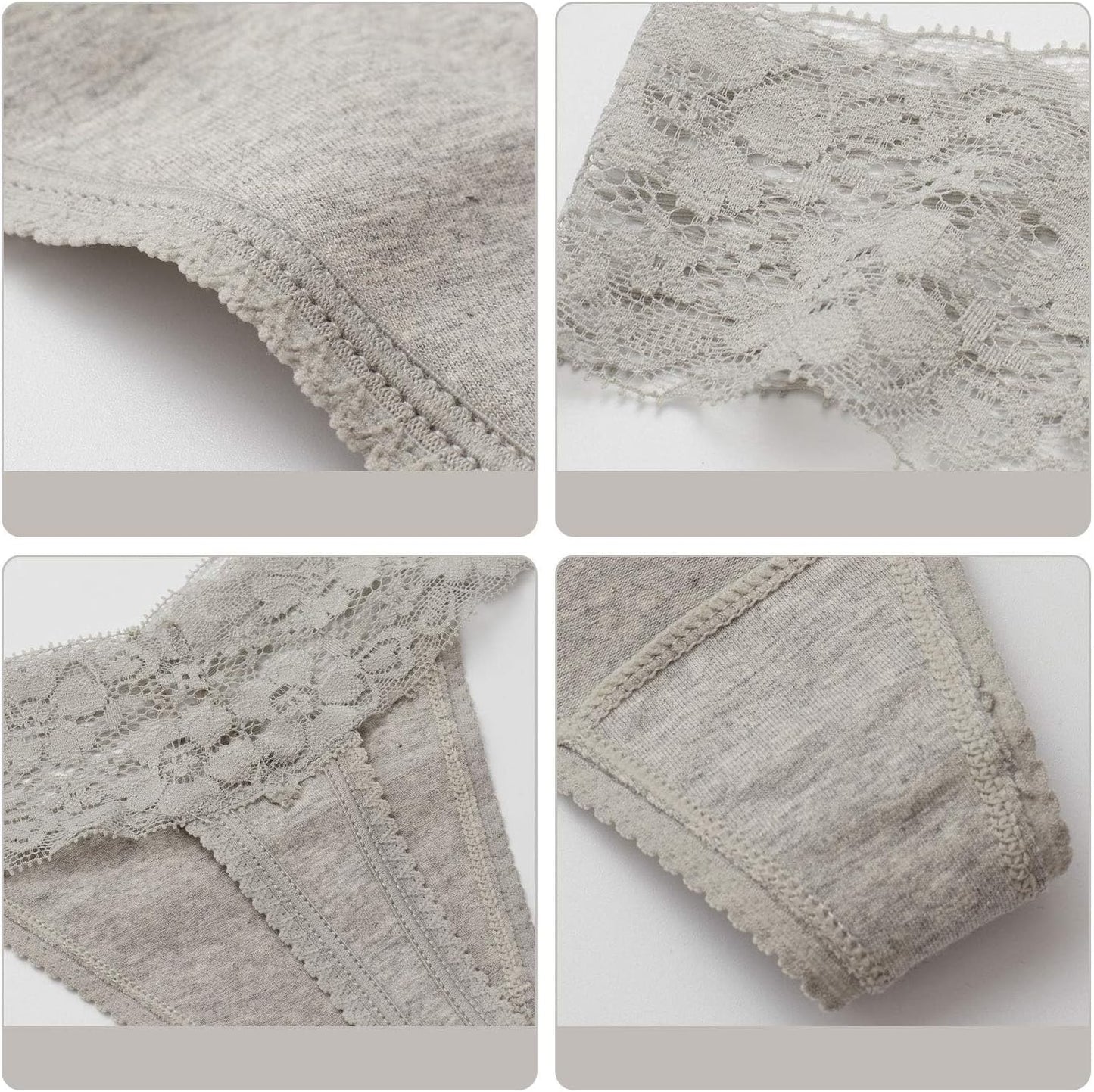 Women's Thongs, T Back Low Waist See Through Panties Cotton Seamless Lace Thongs for Women